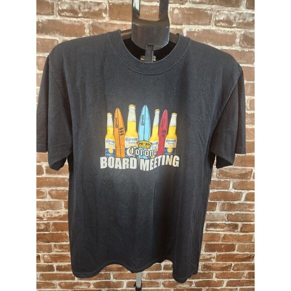 Corona Extra Beer Board Meeting Surfing Beach t shirt Men's Size L - Picture 1 of 9